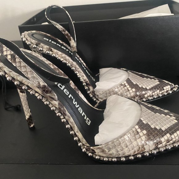 Alexander Wang Rina Snake Print Emboss Heels (Size 38) - Picture 5 of 7